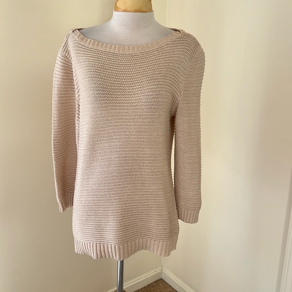 Lauren Ralph Lauren XL cotton init boat neck sweater.